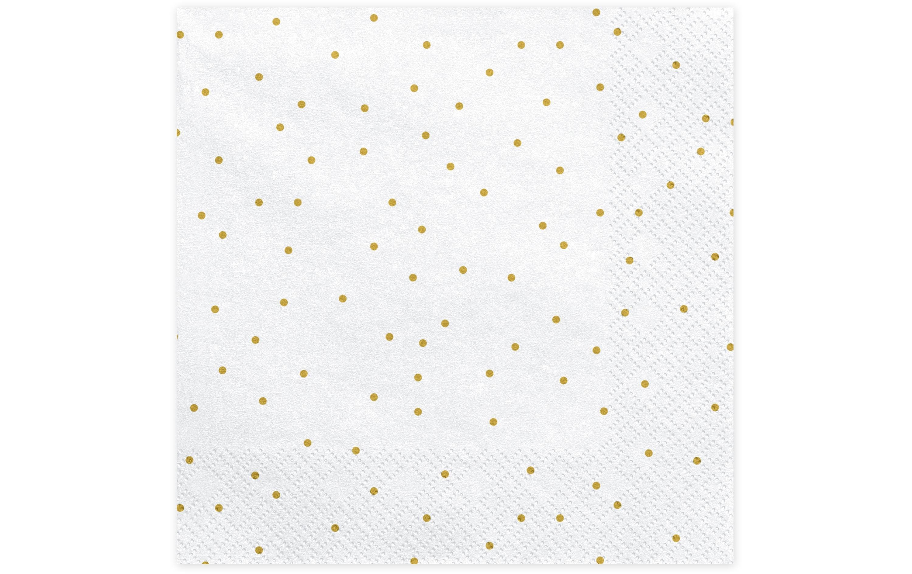 Partydeco Papierservietten Punkte 33 cm x 33 cm, 20 Stück, Weiss
