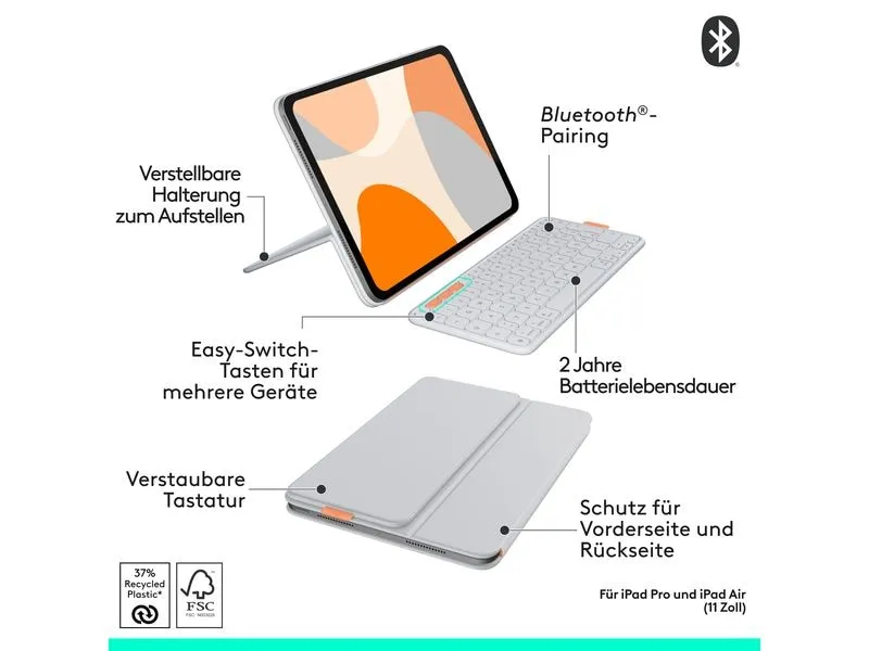 Logitech Tablet Tastatur Cover Flip Folio iPad Pro & Air13 Logitech Tablet Tastatur Cover Flip Folio iPad Pro & Air13