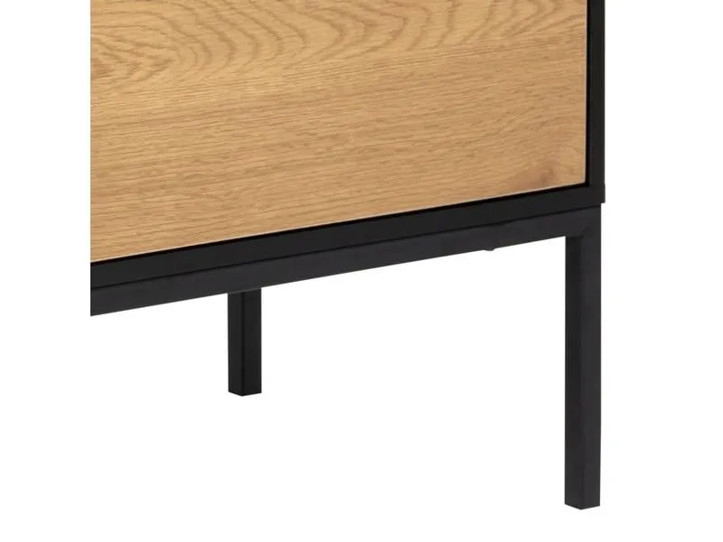 AC Design Sideboard Seaford 120 x 40 x 82 cm, Nature/Schwarz