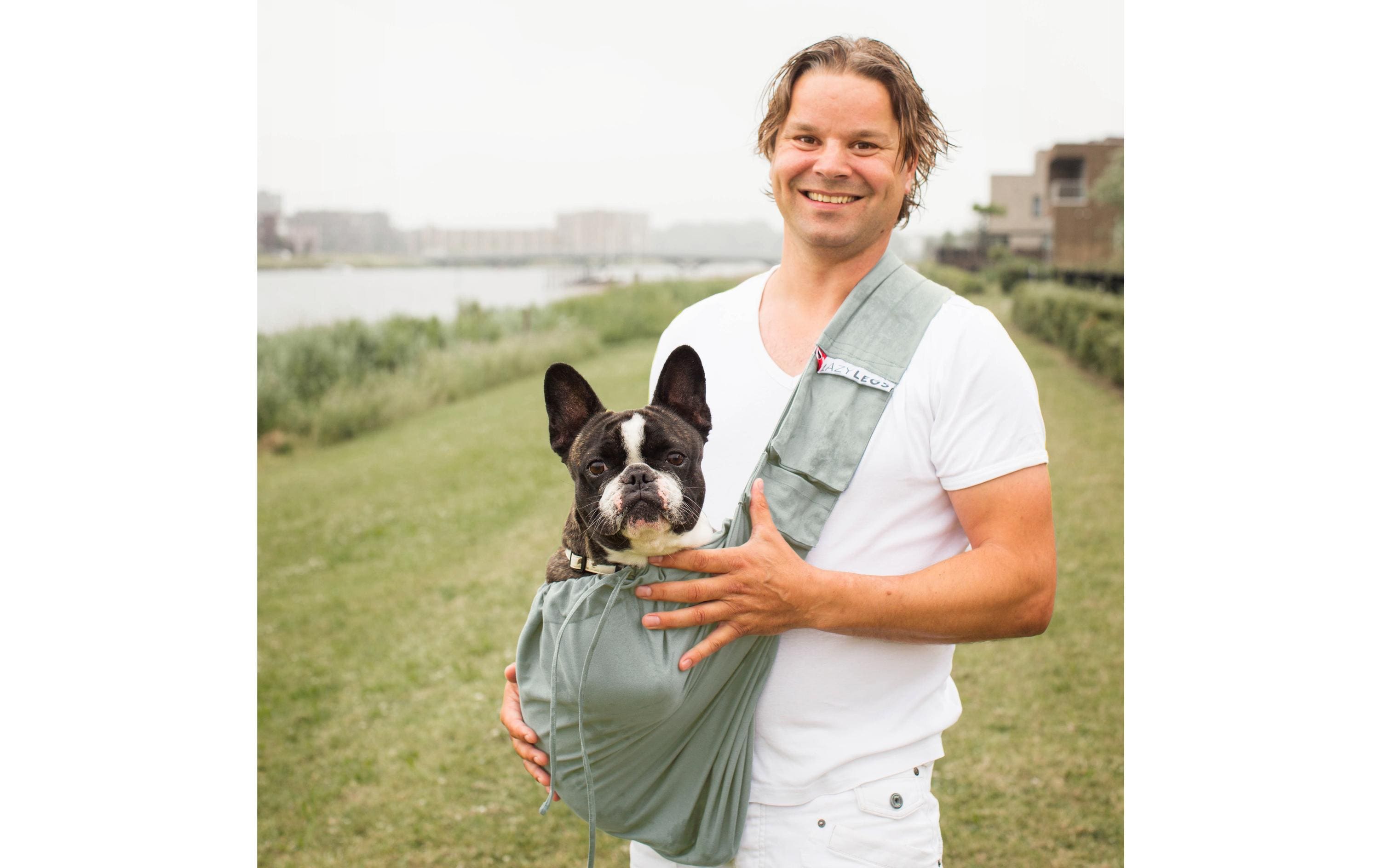 4LazyLegs Tiertransport-Tasche Canvas, Mineral Grey, XS