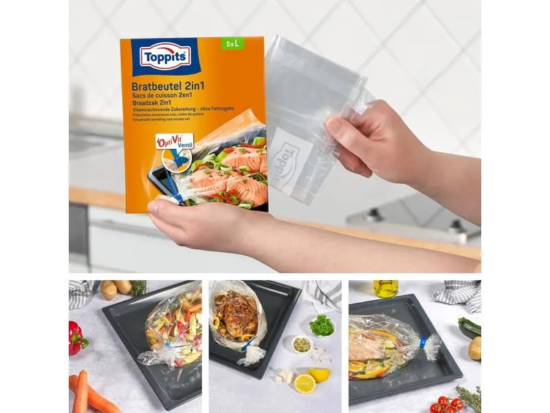 Toppits Bratbeutel 2 in 1 Grösse L, 5 Stück