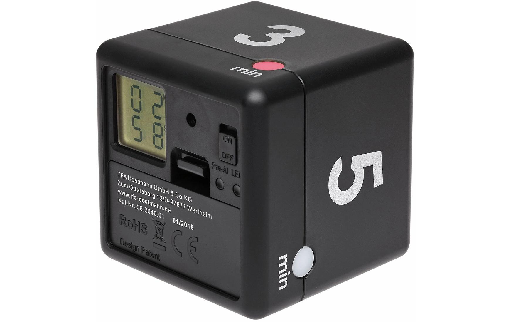 TFA Dostmann Küchentimer Cube Schwarz