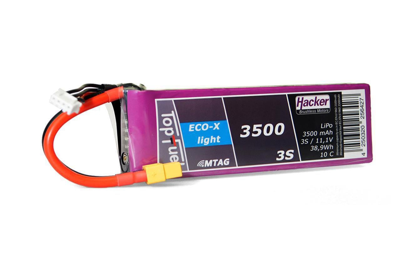Hacker RC-Akku LiPo 3500 mAh 11.1 V 10C TopFuel ECO-X-Light MTAG