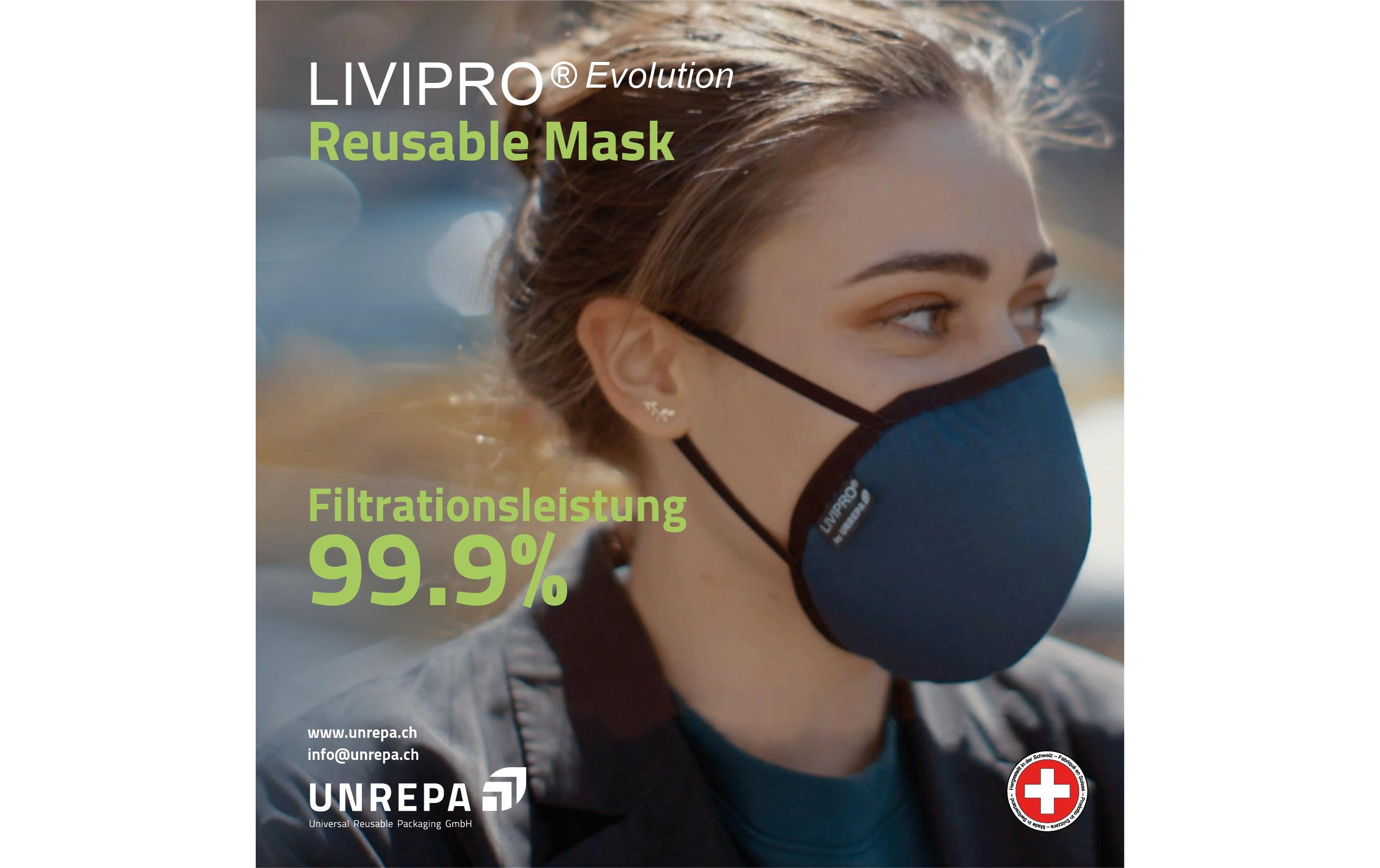 UNREPA Community Stoffmaske LIVIPRO Evolution Gr. L, Schwarz UNREPA Community Stoffmaske LIVIPRO Evolution Gr. L, Schwarz