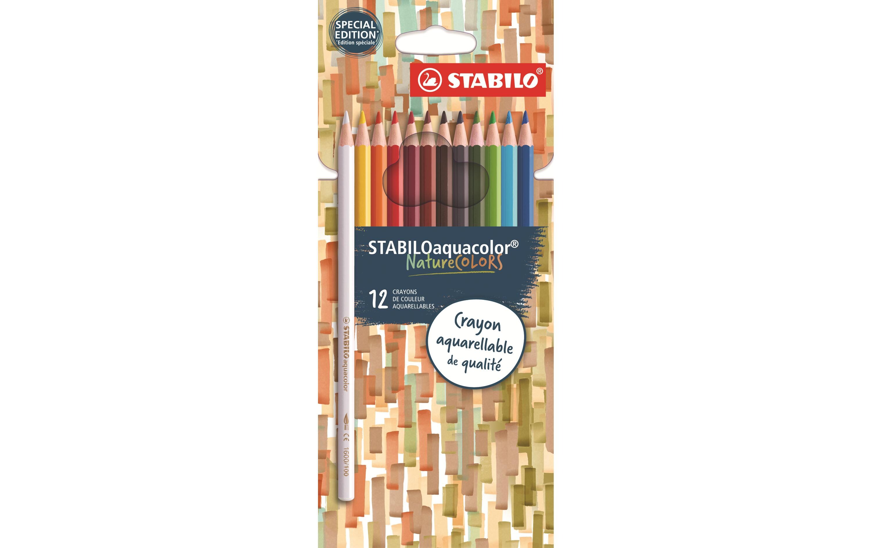 STABILO Farbstifte Aquacolor NatureColors 12er, Mehrfarbig