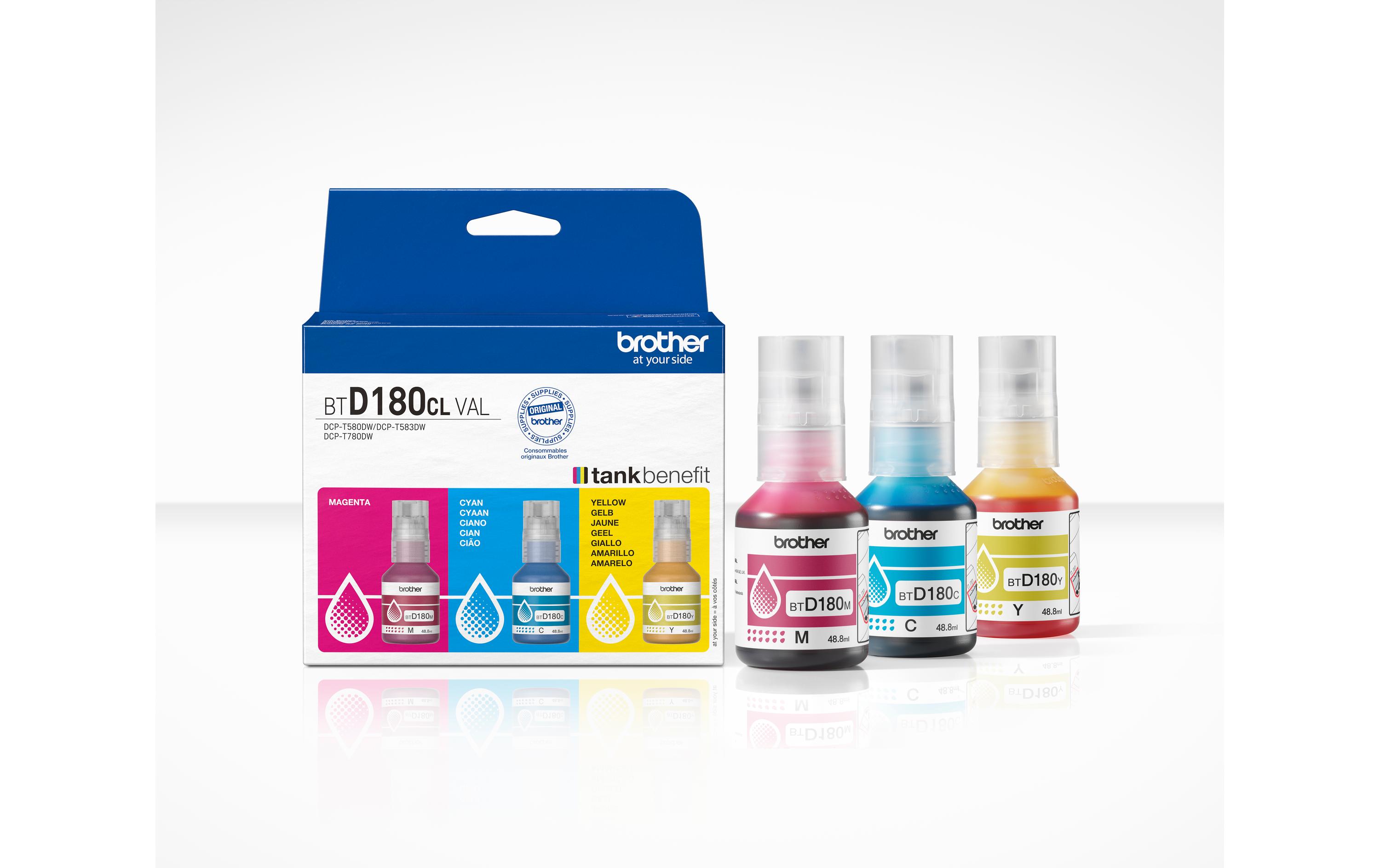 Brother Tinte BTD180 clVAL Cyan/Magenta/Yellow Brother Tinte BTD180 clVAL Cyan/Magenta/Yellow
