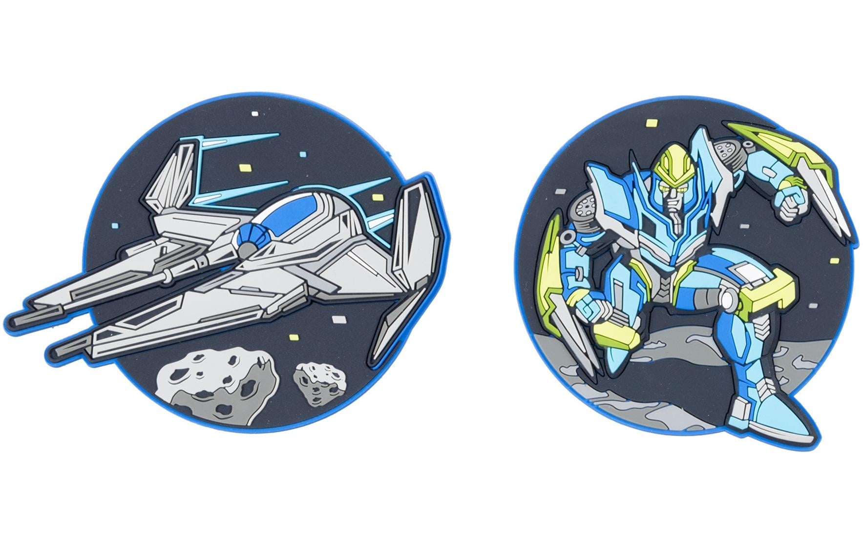 Schneiders Badges Spaceship + Transformers, 2 Stück