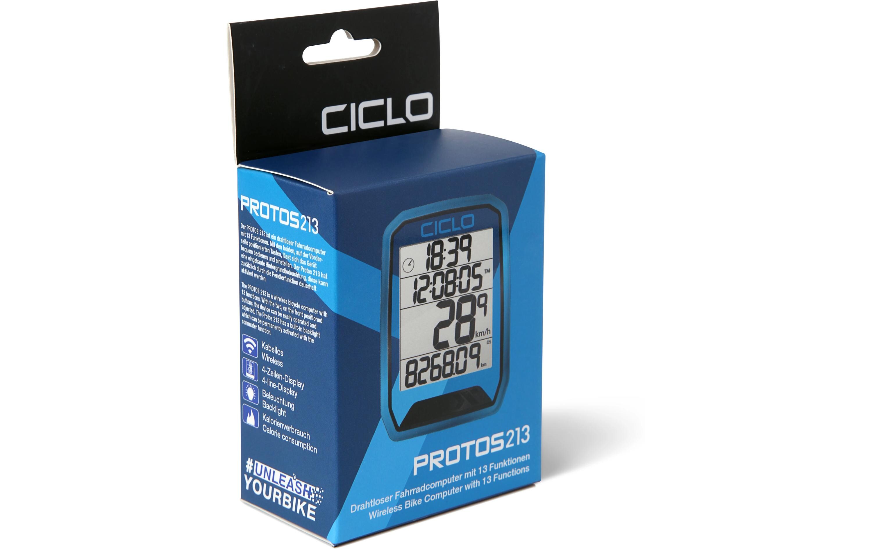 Ciclosport Fahrradcomputer Protos 213 Blau