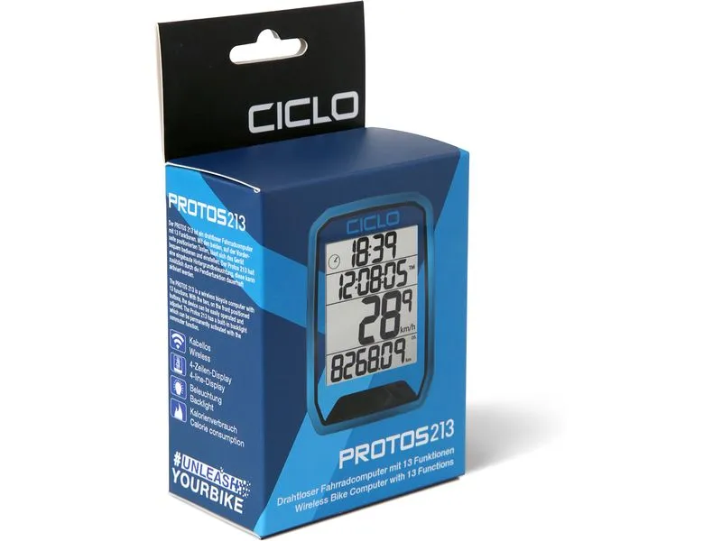 Ciclosport Fahrradcomputer Protos 213 Blau