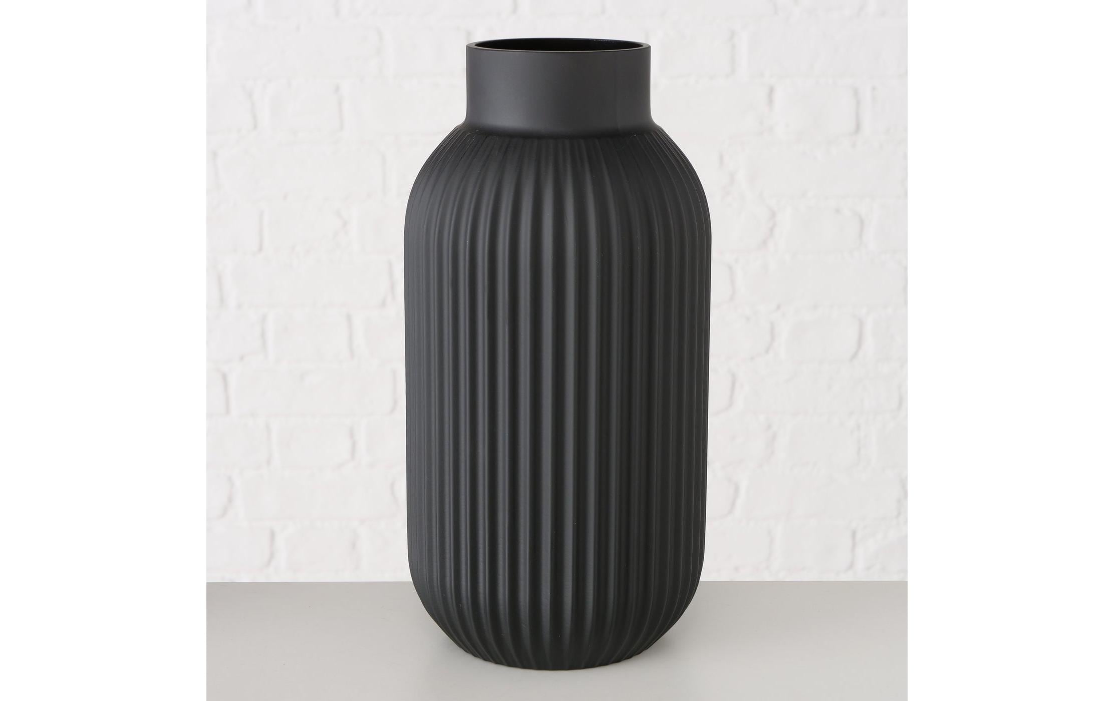 Boltze Vase Nordika 22 cm, Schwarz matt