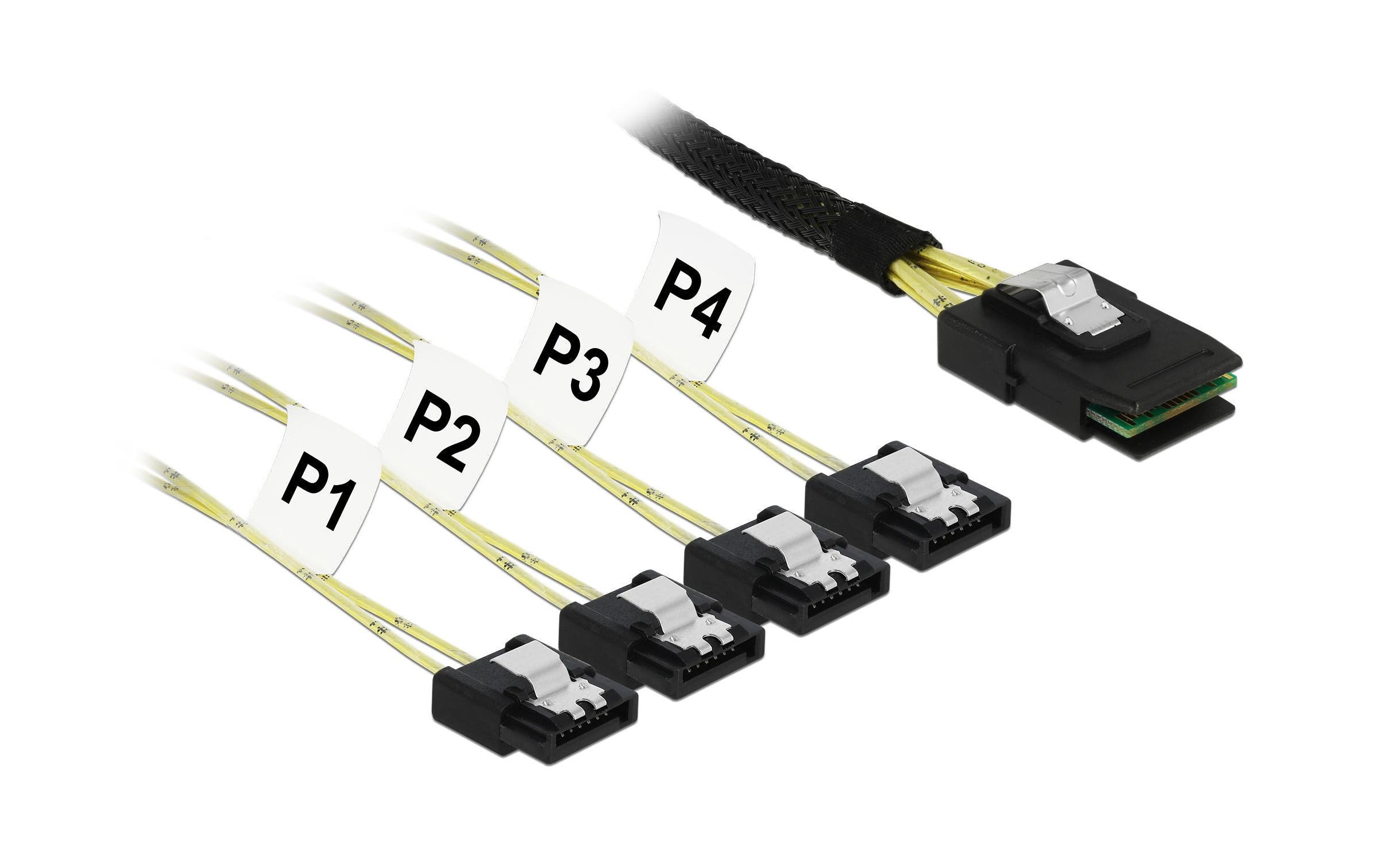 Delock SAS-Kabel SFF-8087 - 4xSATA 1m Delock SAS-Kabel SFF-8087 - 4xSATA 1m