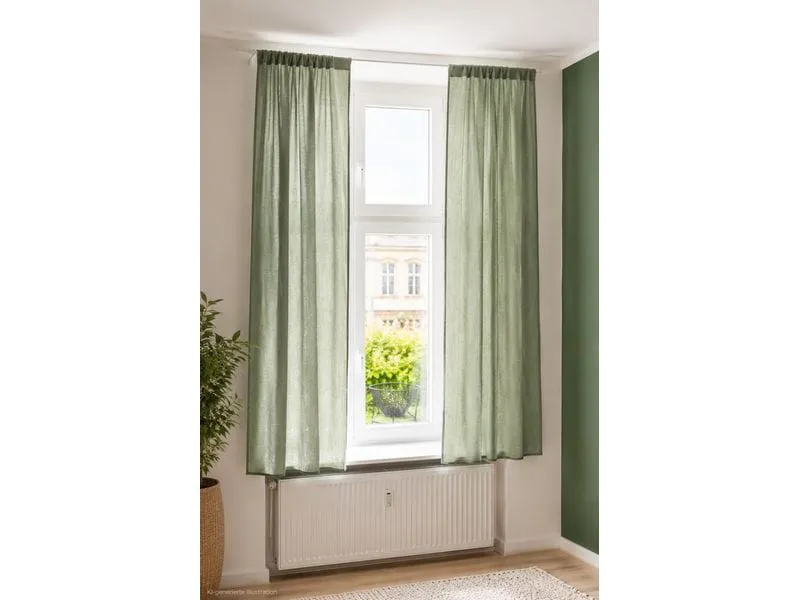 Urbanara URBANARA Vorhang 2er-Set Musselin Trofa 140 cm x 320 cm
