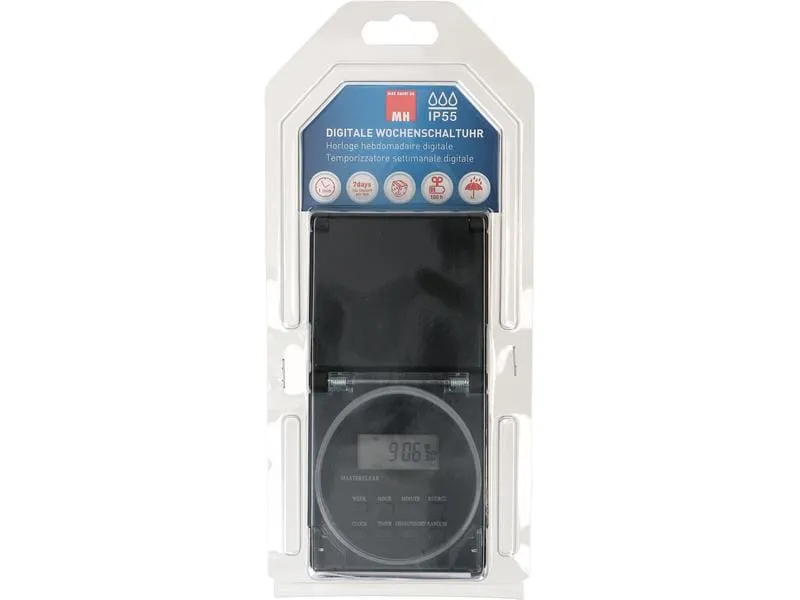 Max Hauri Zeitschaltuhr IP55 Digital, Schwarz Max Hauri Zeitschaltuhr IP55 Digital, Schwarz