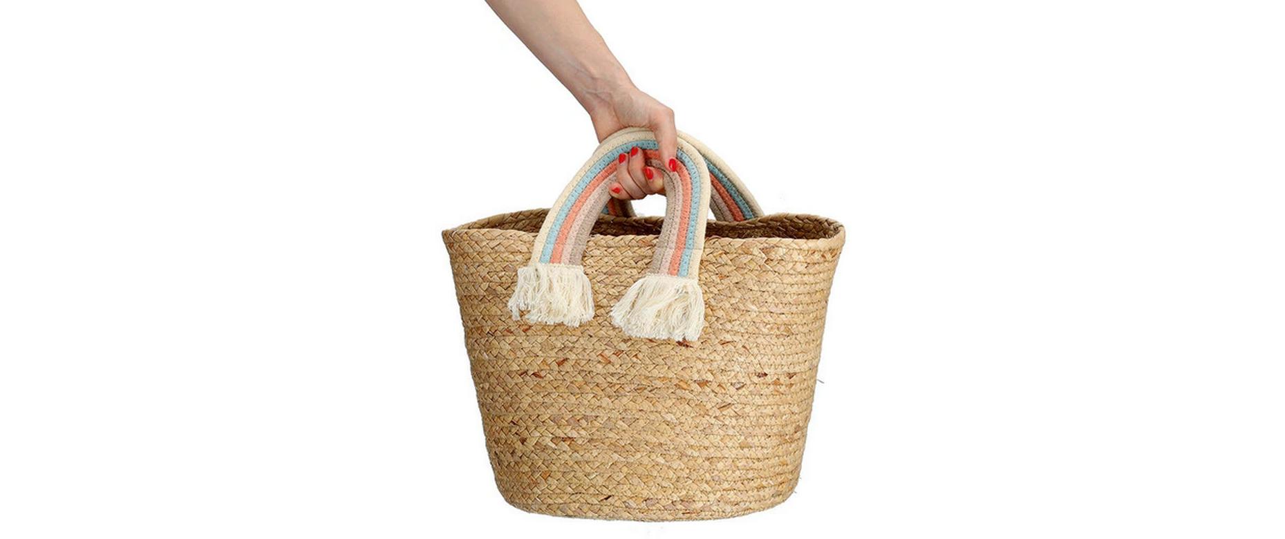 Zeller Present Spielzeugkorb Rainbow Natur Seegras 30 x 30 cm