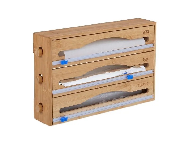 relaxdays Folienschneider 3 in 1 Natur