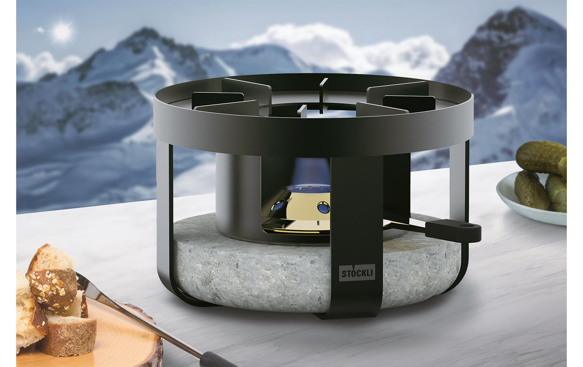 Stöckli Fondue-Rechaud Windschutz Pilatus Schwarz