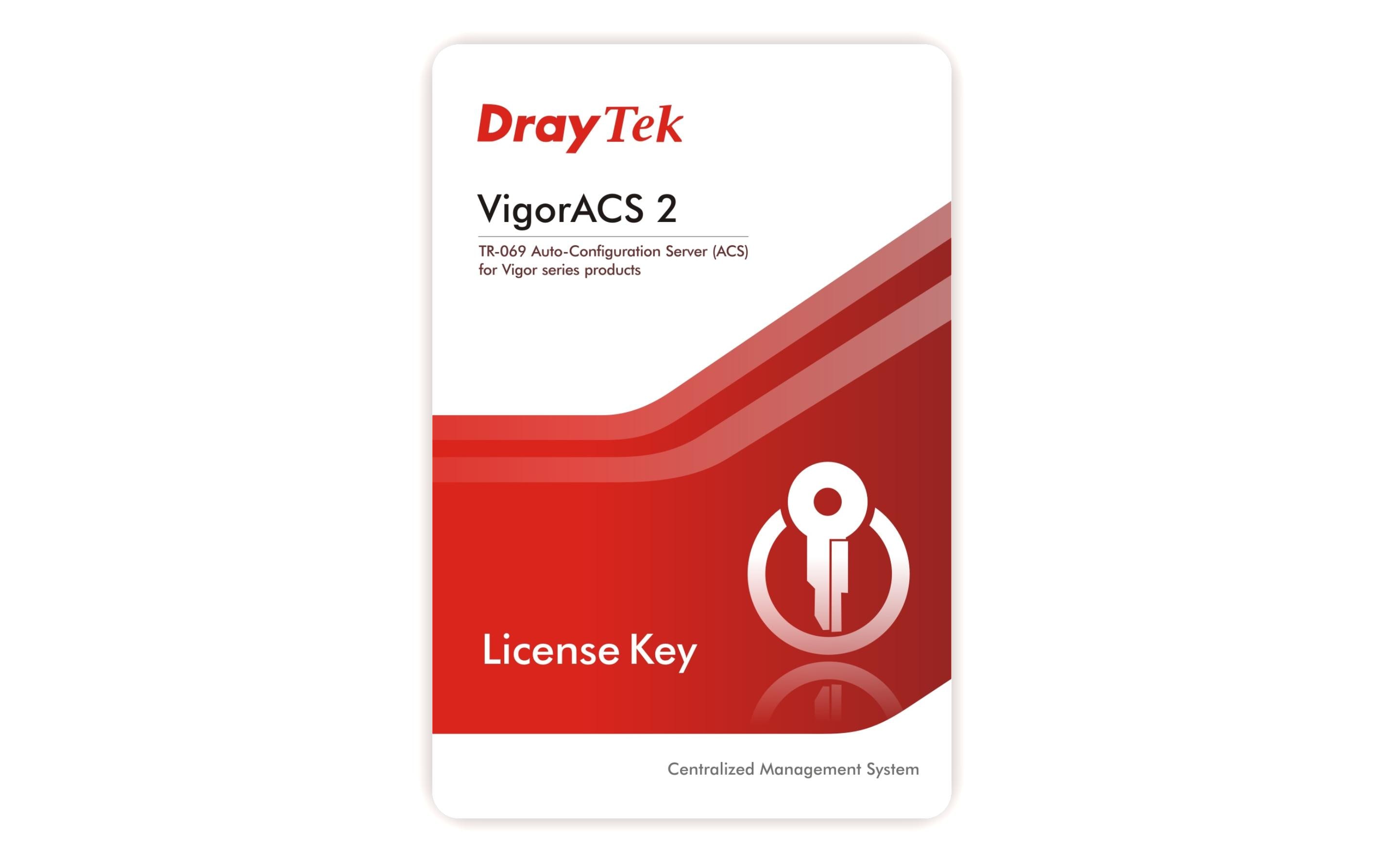 DrayTek Lizenz VigorACS 2 Erneuerung 200 Clients, 1 Jahr DrayTek Lizenz VigorACS 2 Erneuerung 200 Clients, 1 Jahr
