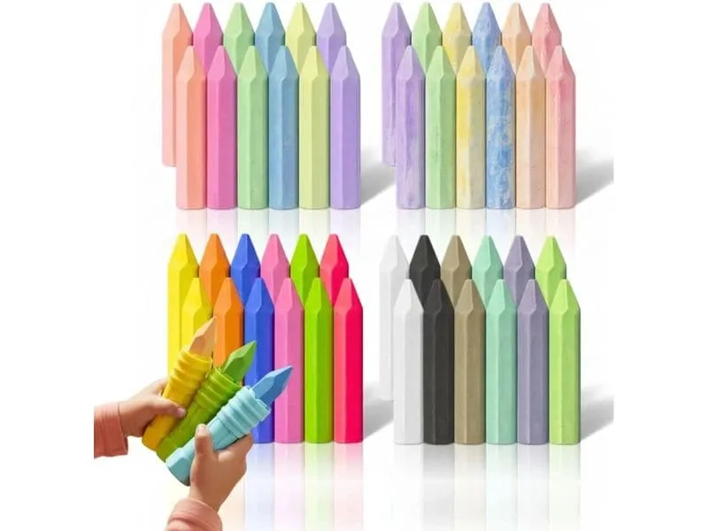 alldoro Strassenmalkreide Set mit Haltern (48 Teile)