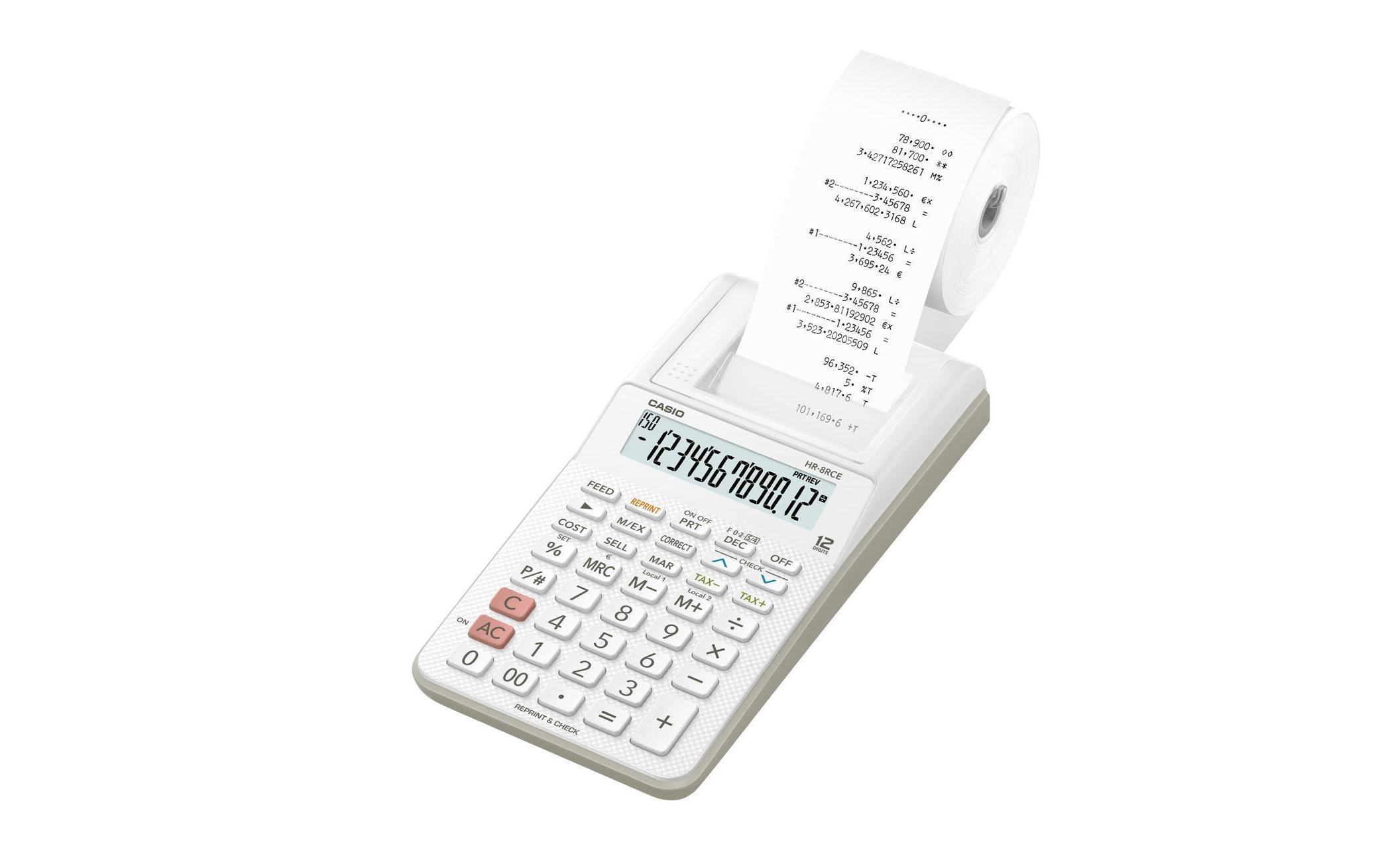 Casio Bürorechner CS-HR-8RCE-WE Casio Bürorechner CS-HR-8RCE-WE