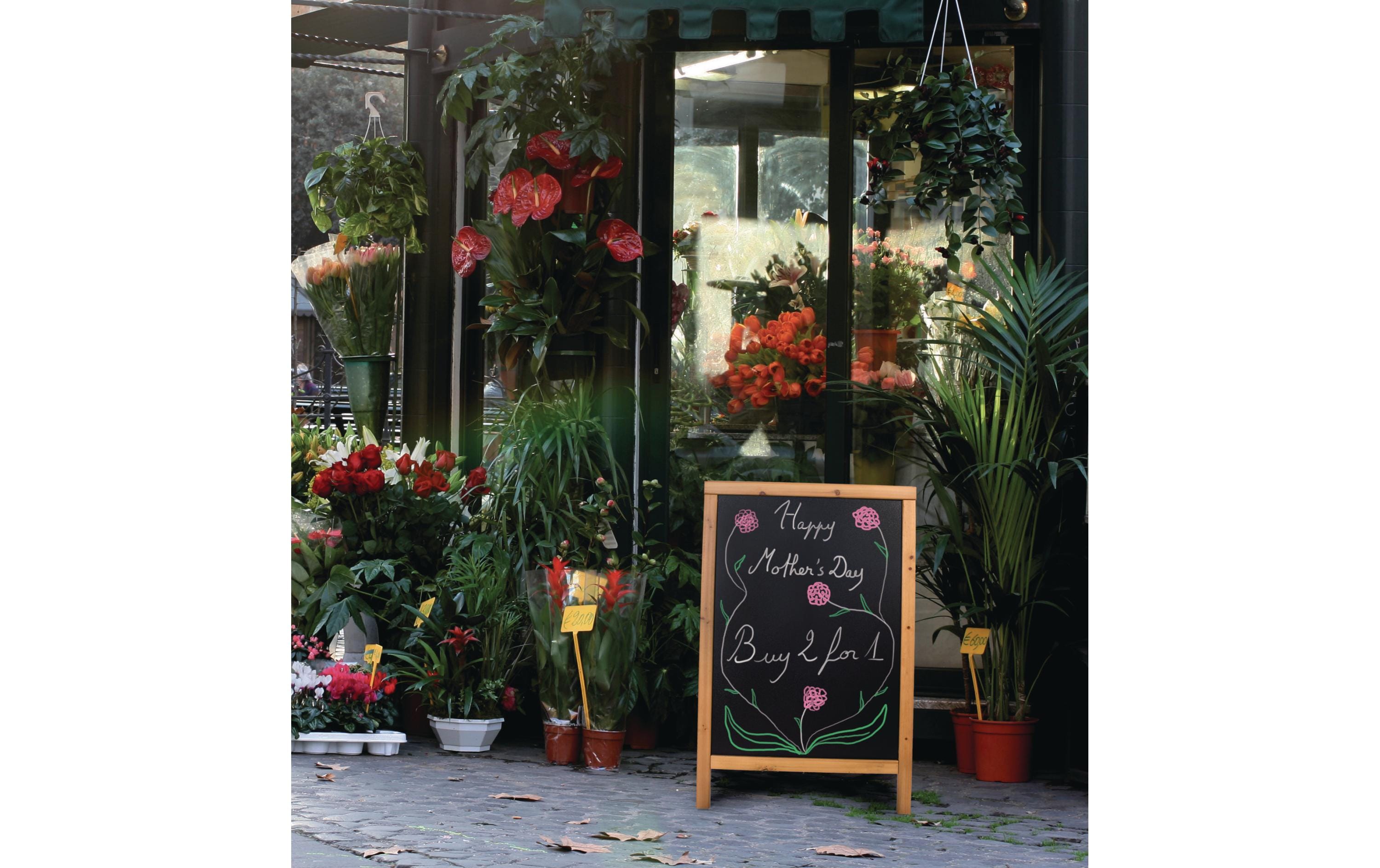 Securit Kreidetafel Teak Finish 55 x 85 cm Schwarz/Hellbraun