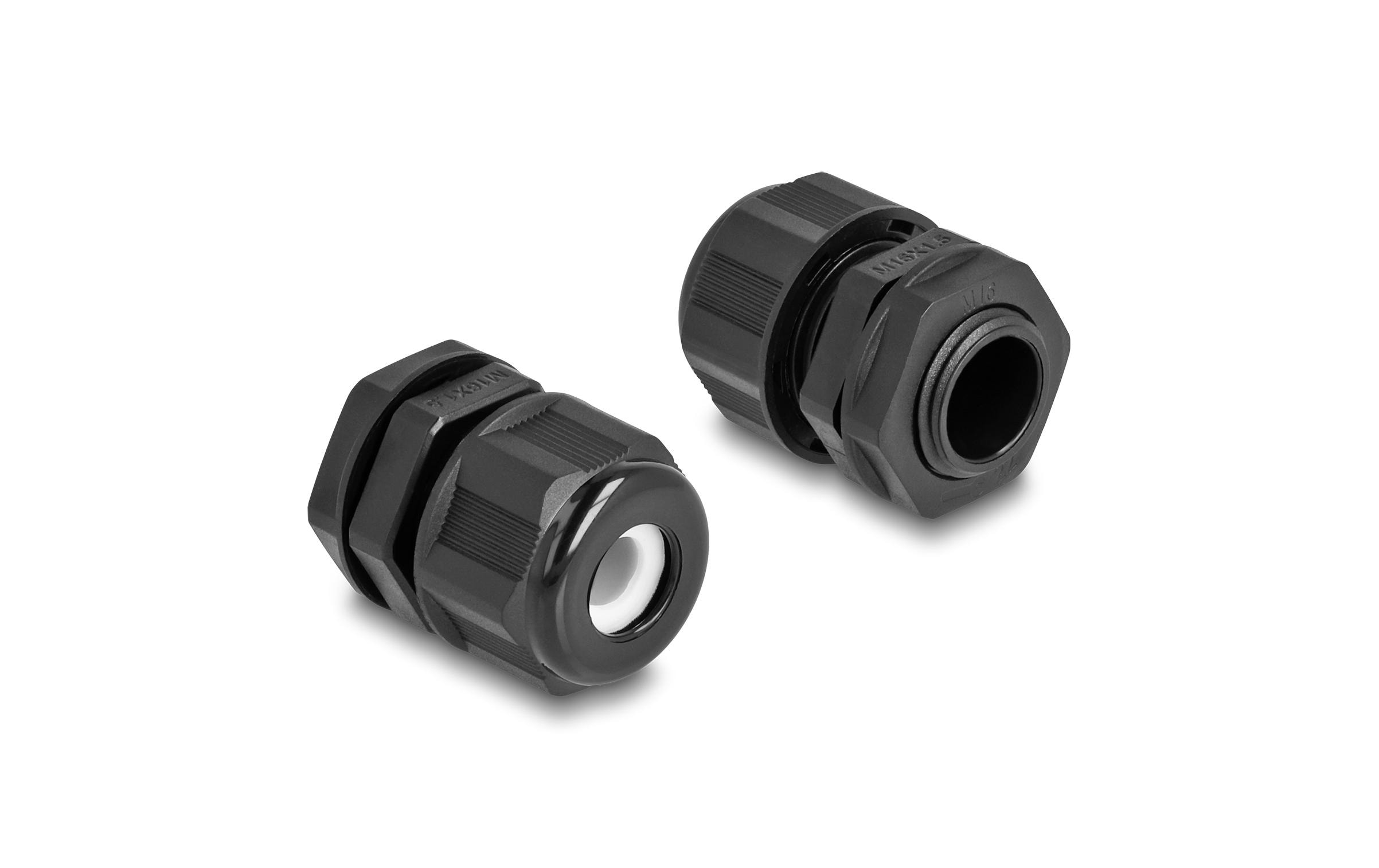 Delock Kabelverschraubung M16, schwarz 2 Stück