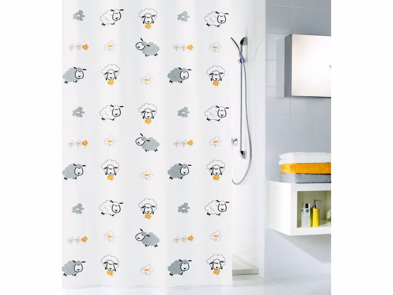 Kleine Wolke Duschvorhang Sheep 180 x 200 cm, Mehrfarbig