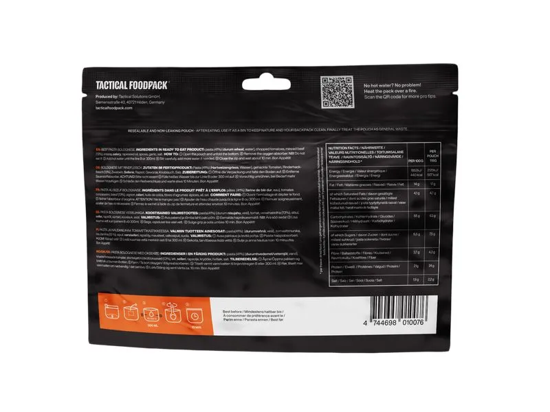 Tactical Foodpack Hauptgericht Beef Spaghetti Bolognese
