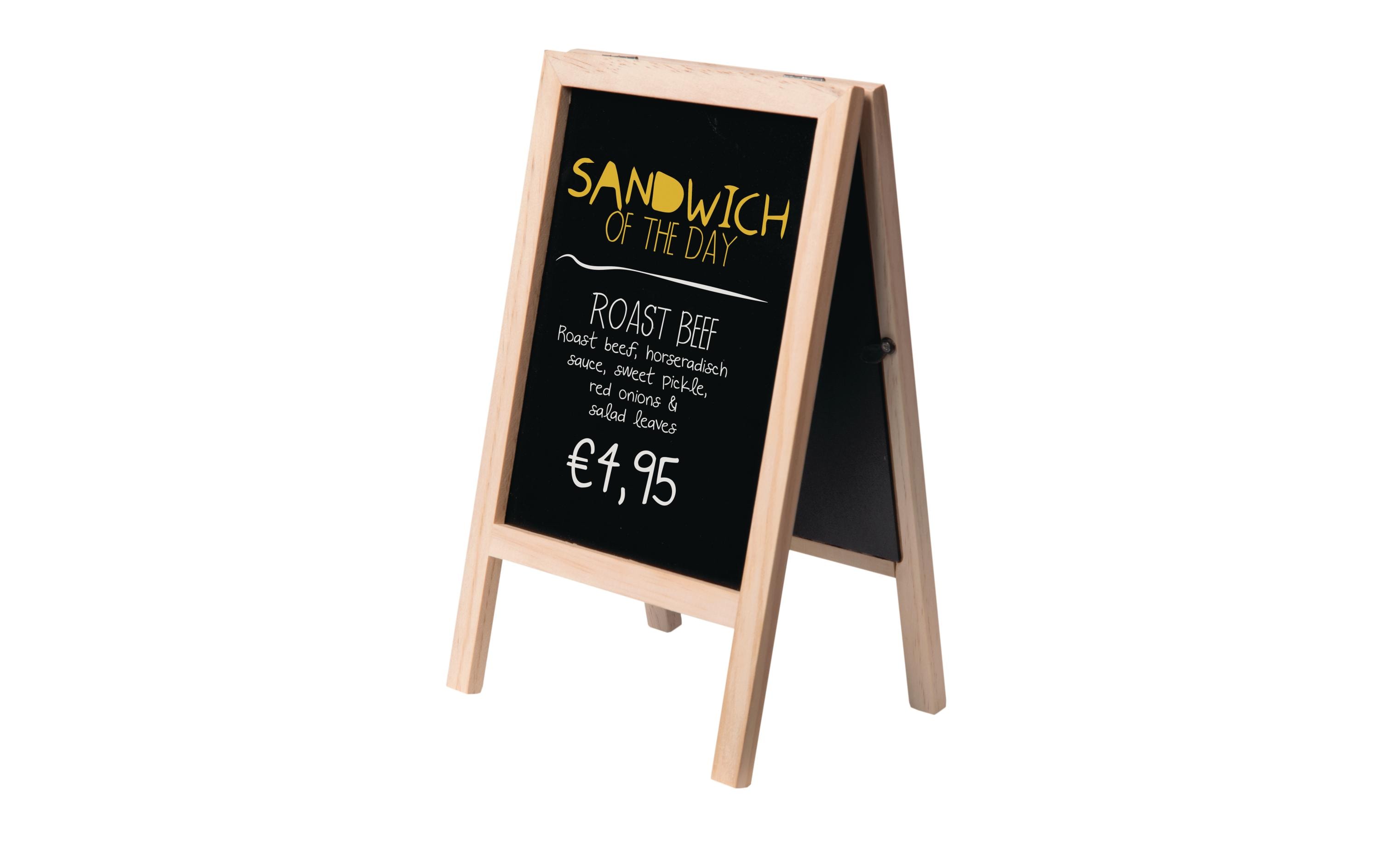 Securit Minikreidetafel Mini 25 x 15.2cm 2 in 1, Hellbraun/Schwarz