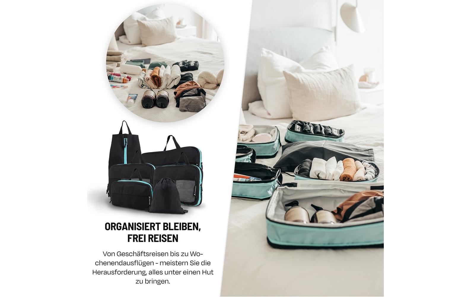 Atacama Premium Kompressions Packwürfel - 6er-Set Schwarz Atacama Premium Kompressions Packwürfel - 6er-Set Schwarz