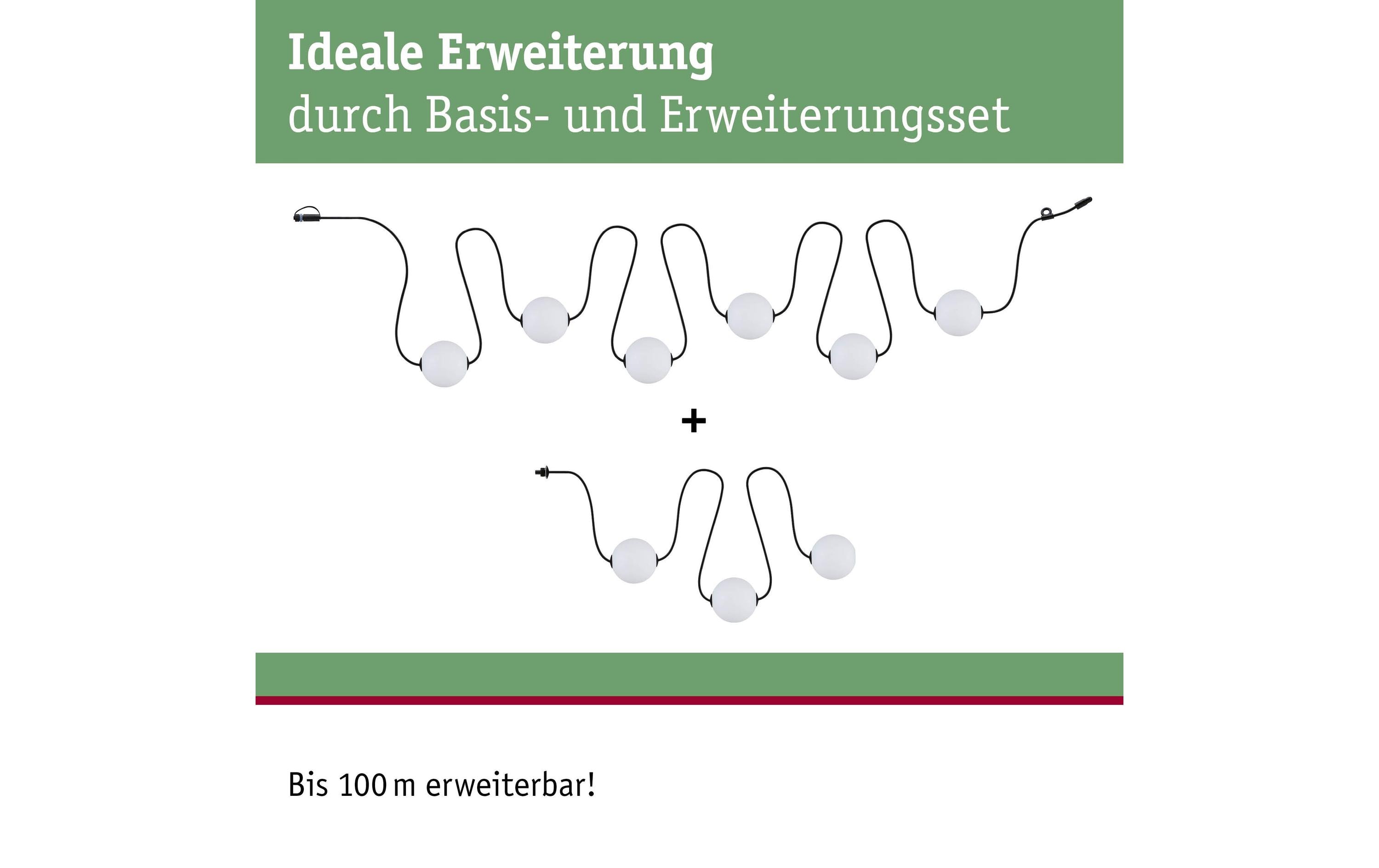 Paulmann LED Lichterkette Plug & Shine Naima 5.88 m, WW, Schwarz