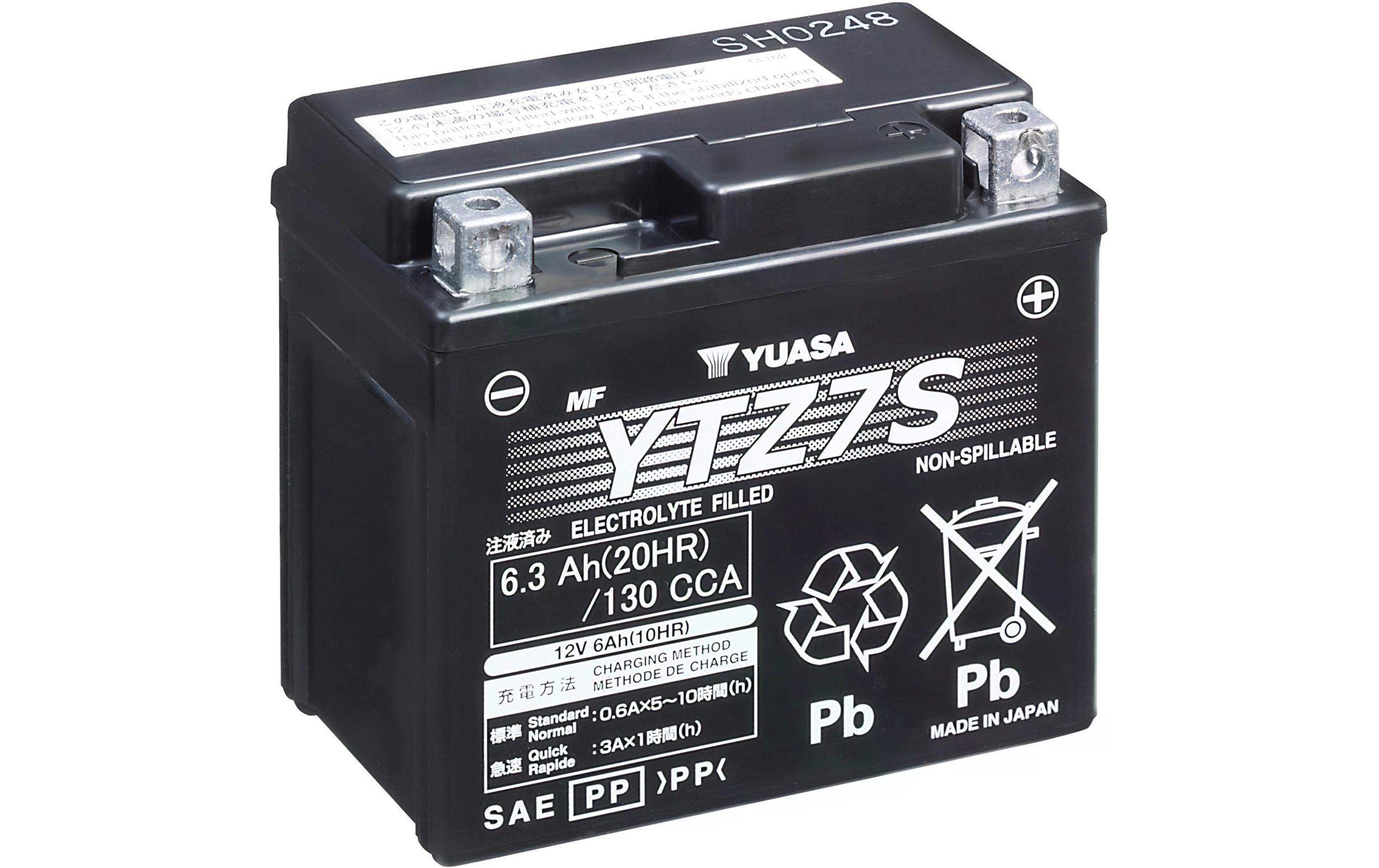 YUASA Motorradbatterie AGM 12V/6.3Ah/130A