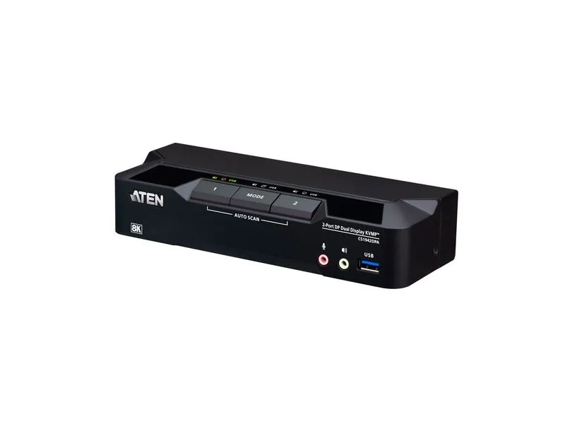 Aten Aten KVM-Switch 2-fach Audio/DP/USB 3.0, 8K, Dual Display