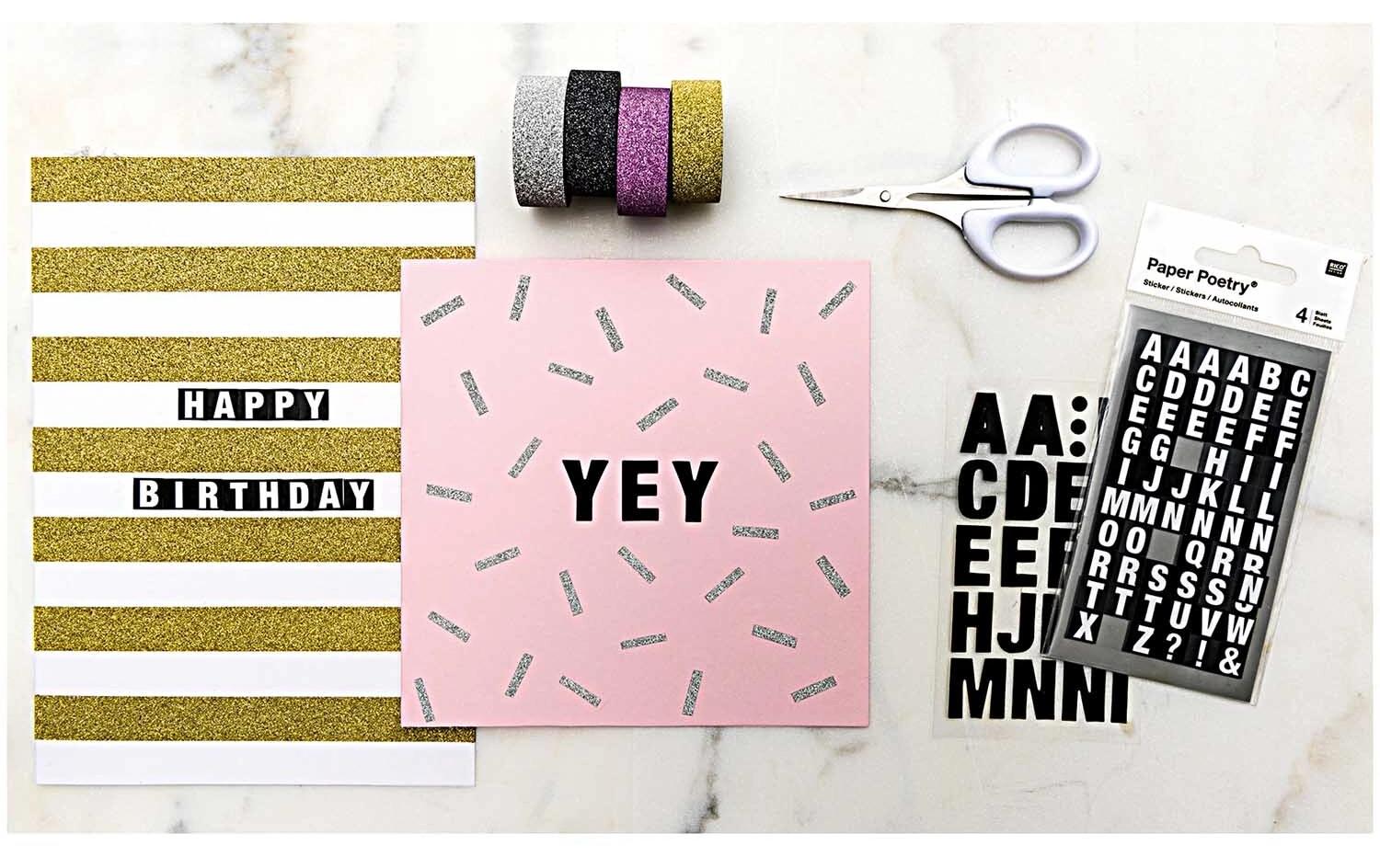 Rico Design Paper Poetry Essentials Karte Rosa