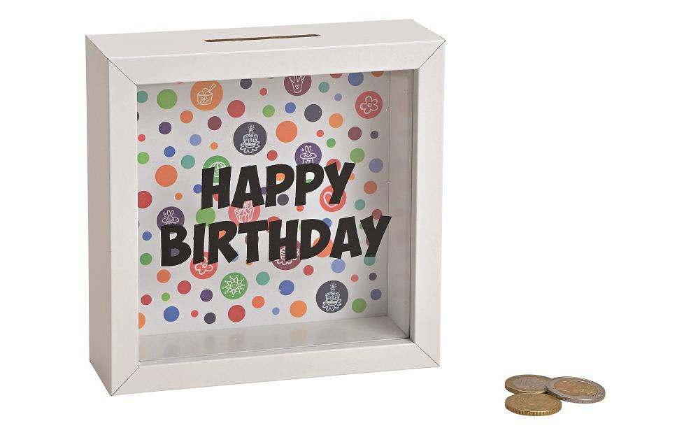 G. Wurm Spardose Happy Birthday 5 x 15 x 15 cm