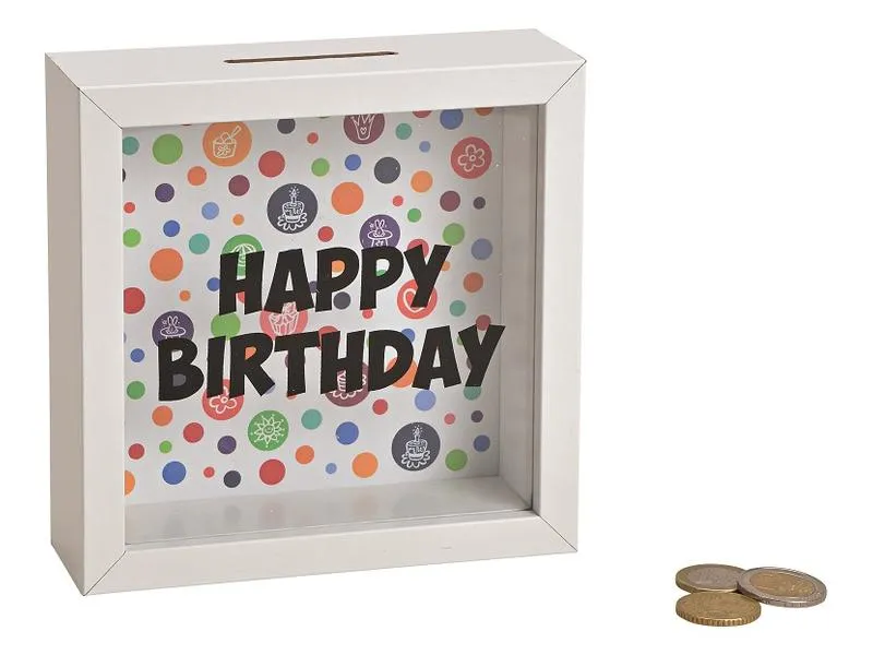 G. Wurm Spardose Happy Birthday 5 x 15 x 15 cm