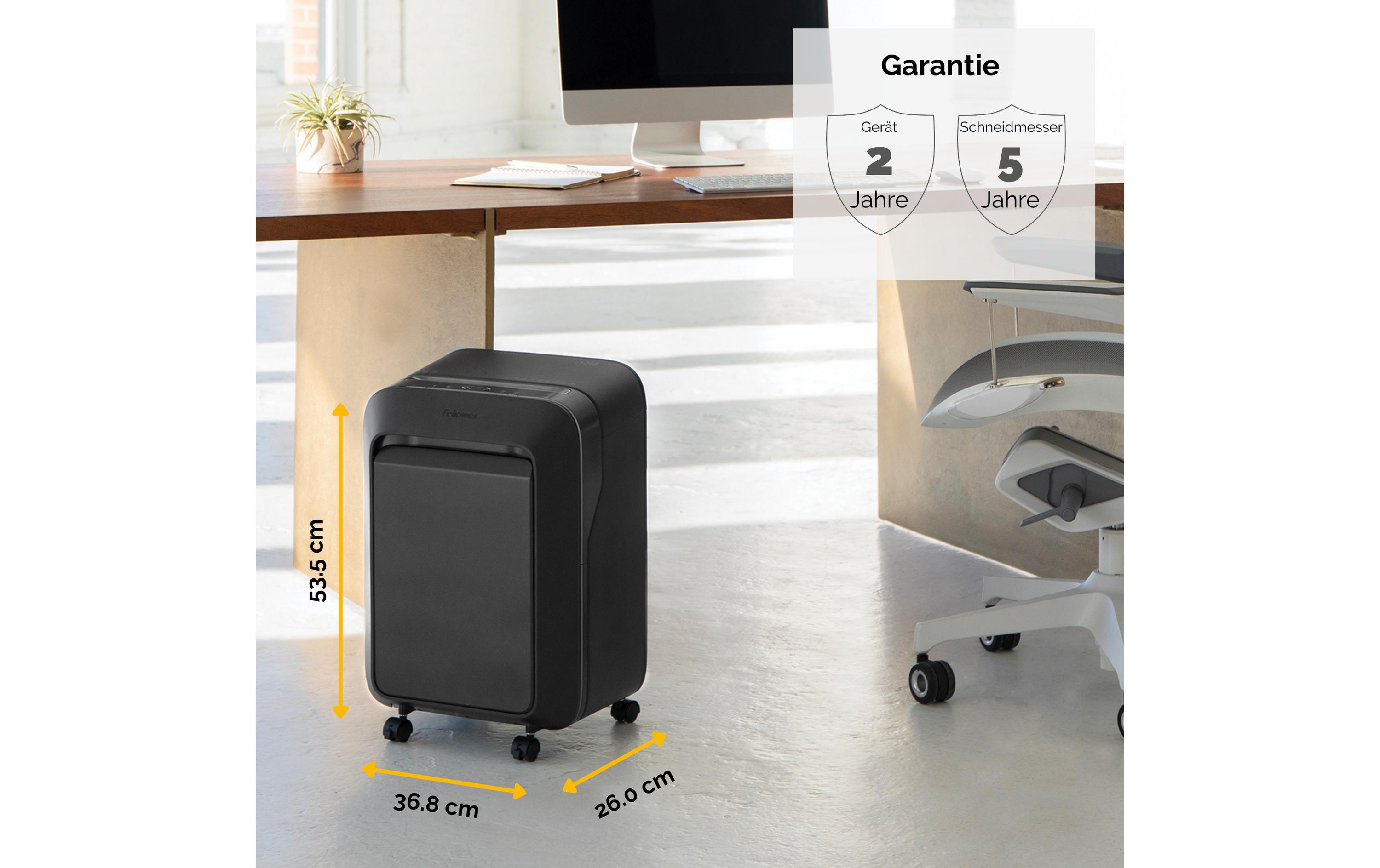 Fellowes Aktenvernichter LX211 P-5, 15 Seiten, Schwarz