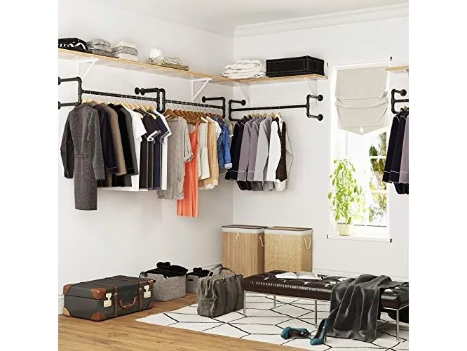 Songmics Wandgarderobe 2 Stück, Schwarz Songmics Wandgarderobe 2 Stück, Schwarz