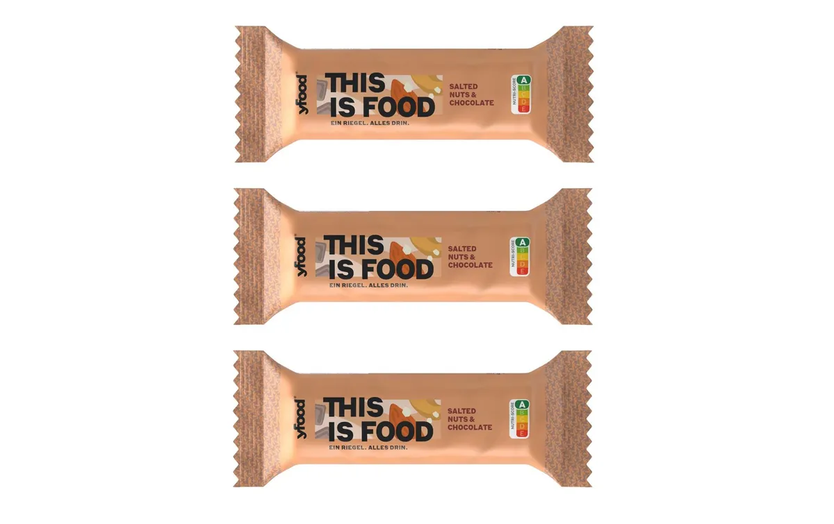 YFOOD Riegel Salted Nuts & Chocolate 3 x 60 g YFOOD Riegel Salted Nuts & Chocolate 3 x 60 g