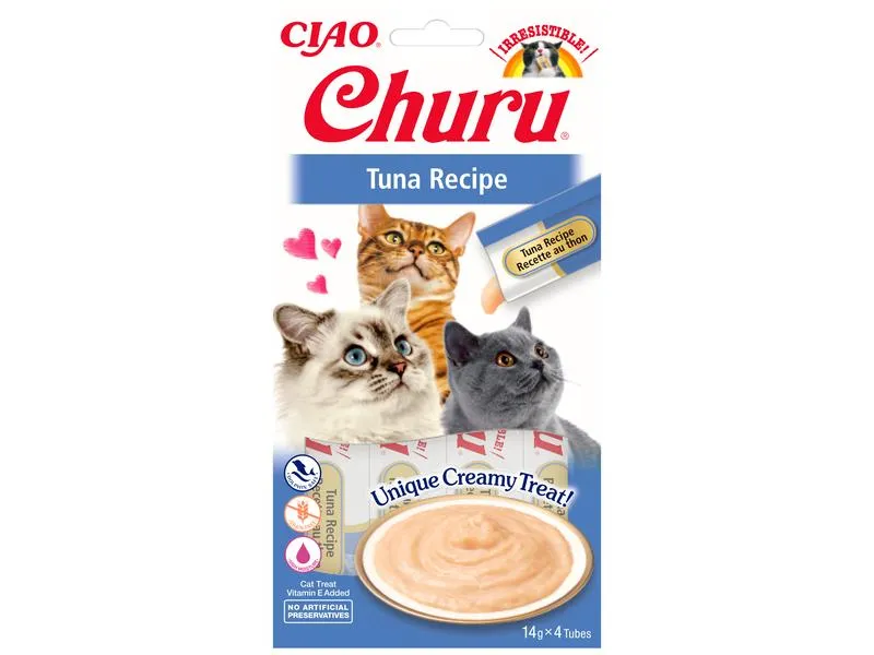 CIAO Churu Katzen-Snack Pürees Thunfisch, 4 x 14 g