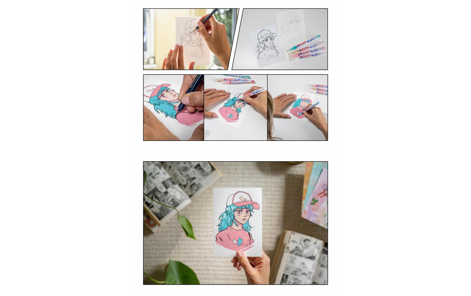 edding Acrylmarker Komplettes Manga Stifte Set Mehrfarbig