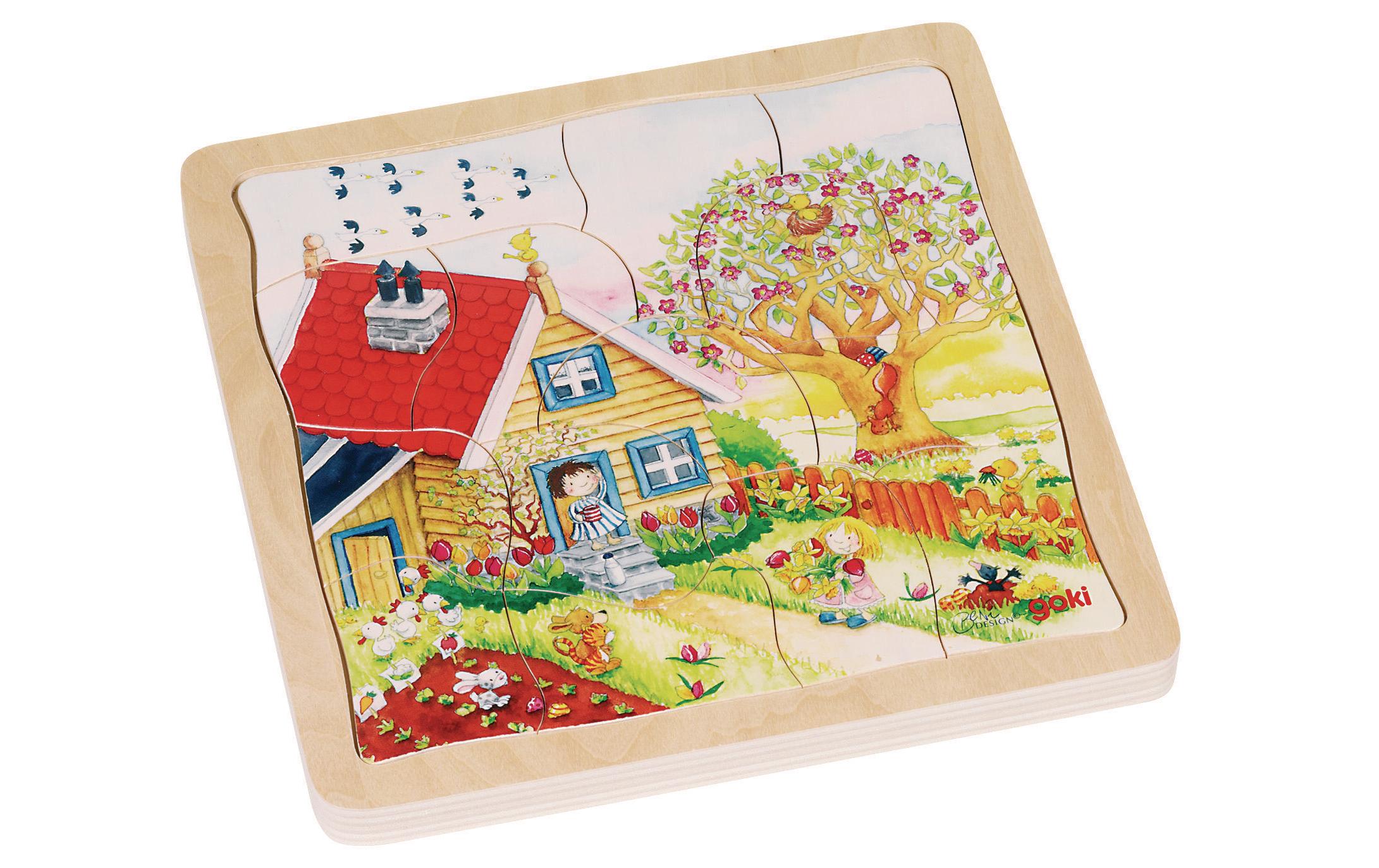 Goki Holzpuzzle Schichtenpuzzle Jahreszeiten Goki Holzpuzzle Schichtenpuzzle Jahreszeiten