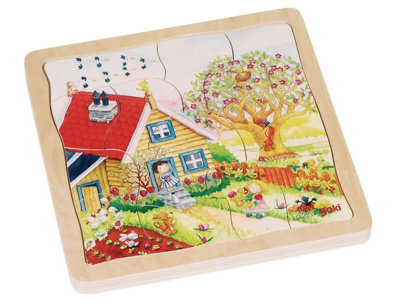 Goki Holzpuzzle Schichtenpuzzle Jahreszeiten Goki Holzpuzzle Schichtenpuzzle Jahreszeiten