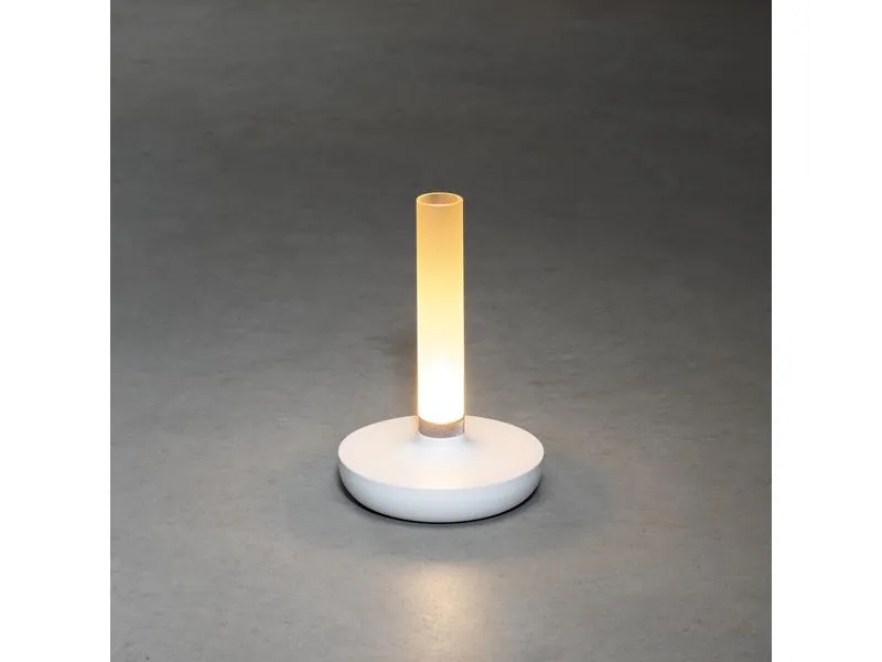 Konstsmide Akku-Tischleuchte USB Biarritz, 1800 / 3000 / 4000 K, Weiss