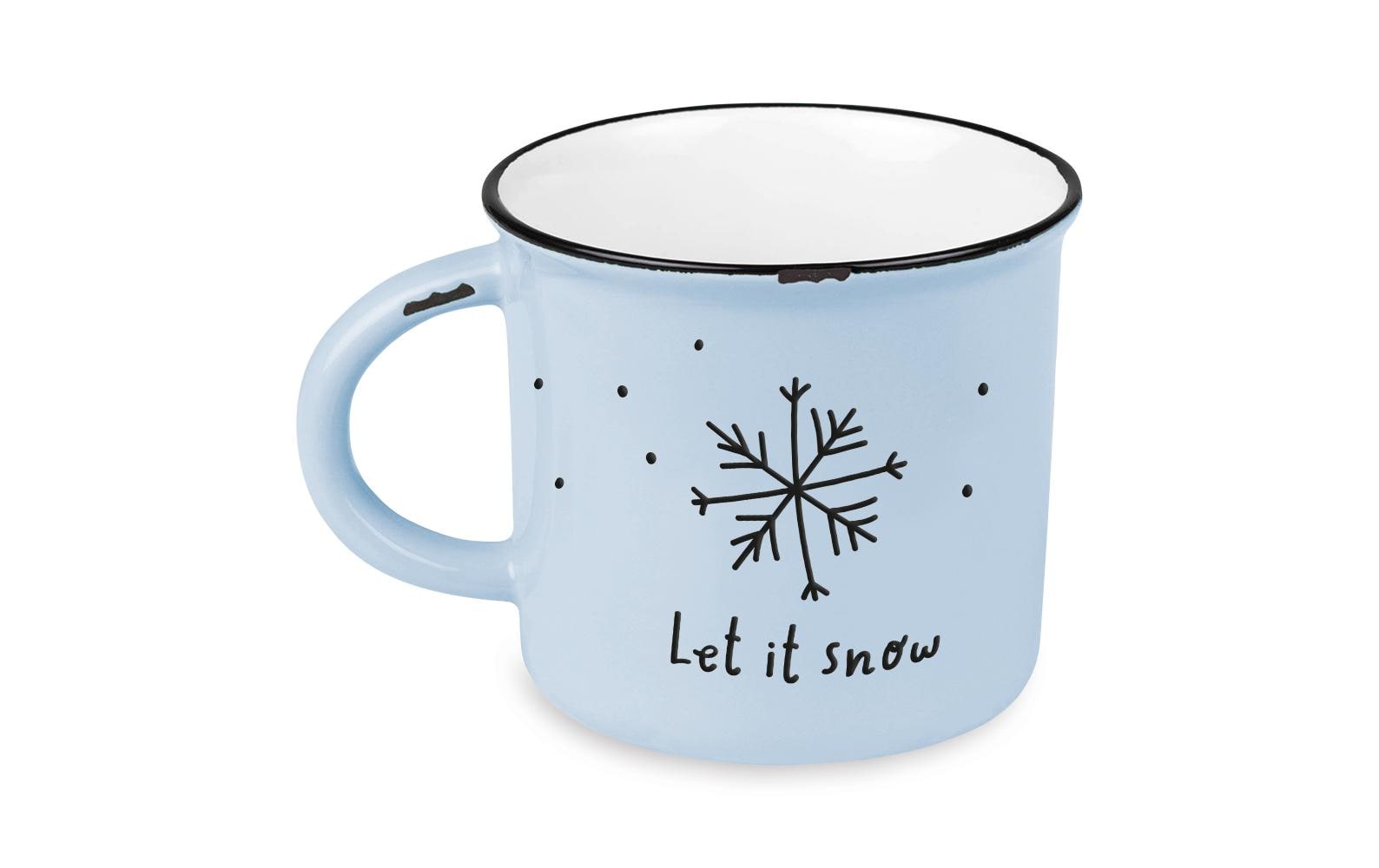 Grafik Werkstatt Vintage Becher Weihnachten, Let it snow