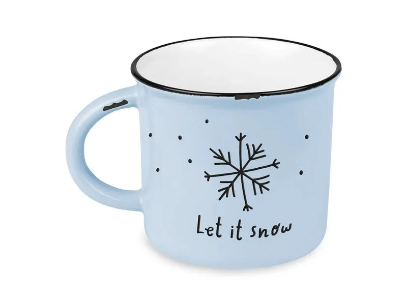 Grafik Werkstatt Vintage Becher Weihnachten, Let it snow