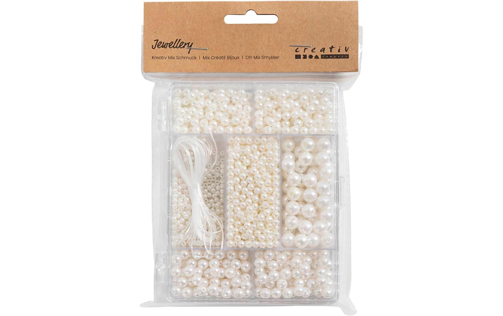 Creativ Company Kunststoffperlen 1200 Stück, Weiss