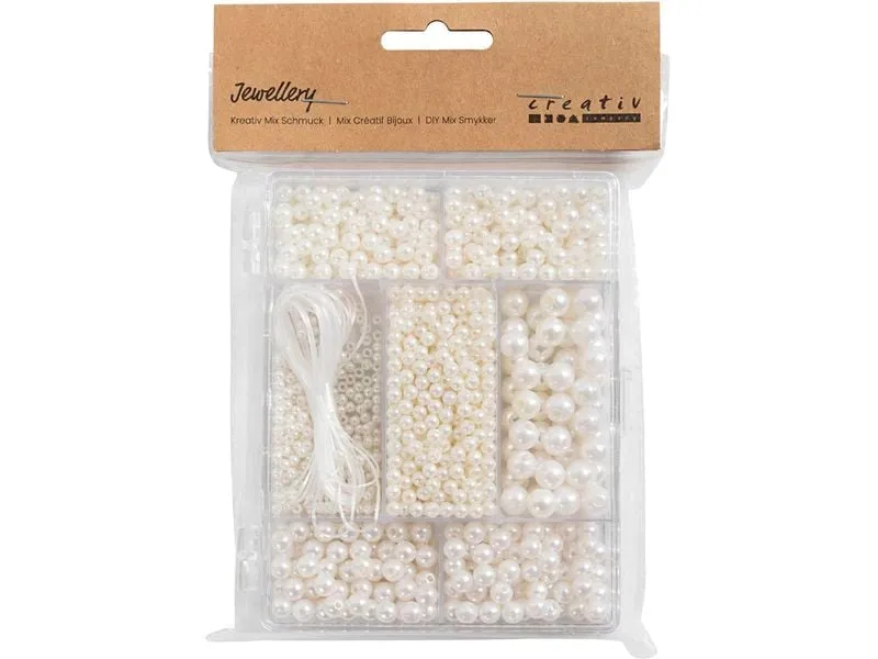Creativ Company Kunststoffperlen 1200 Stück, Weiss Creativ Company Kunststoffperlen 1200 Stück, Weiss