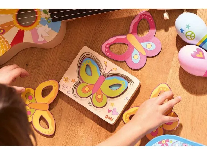Goki Schichtenpuzzle Schmetterling 15 x 11 x 1.7 cm Goki Schichtenpuzzle Schmetterling 15 x 11 x 1.7 cm