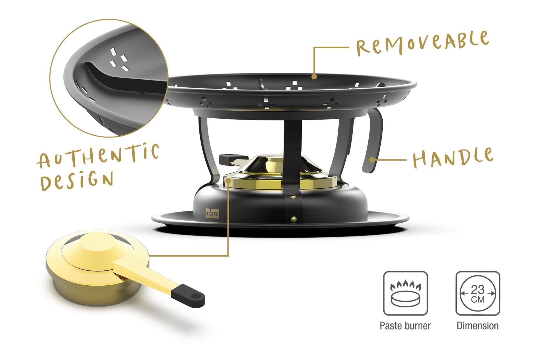 Stöckli Fondue-Rechaud Classic Schwarz