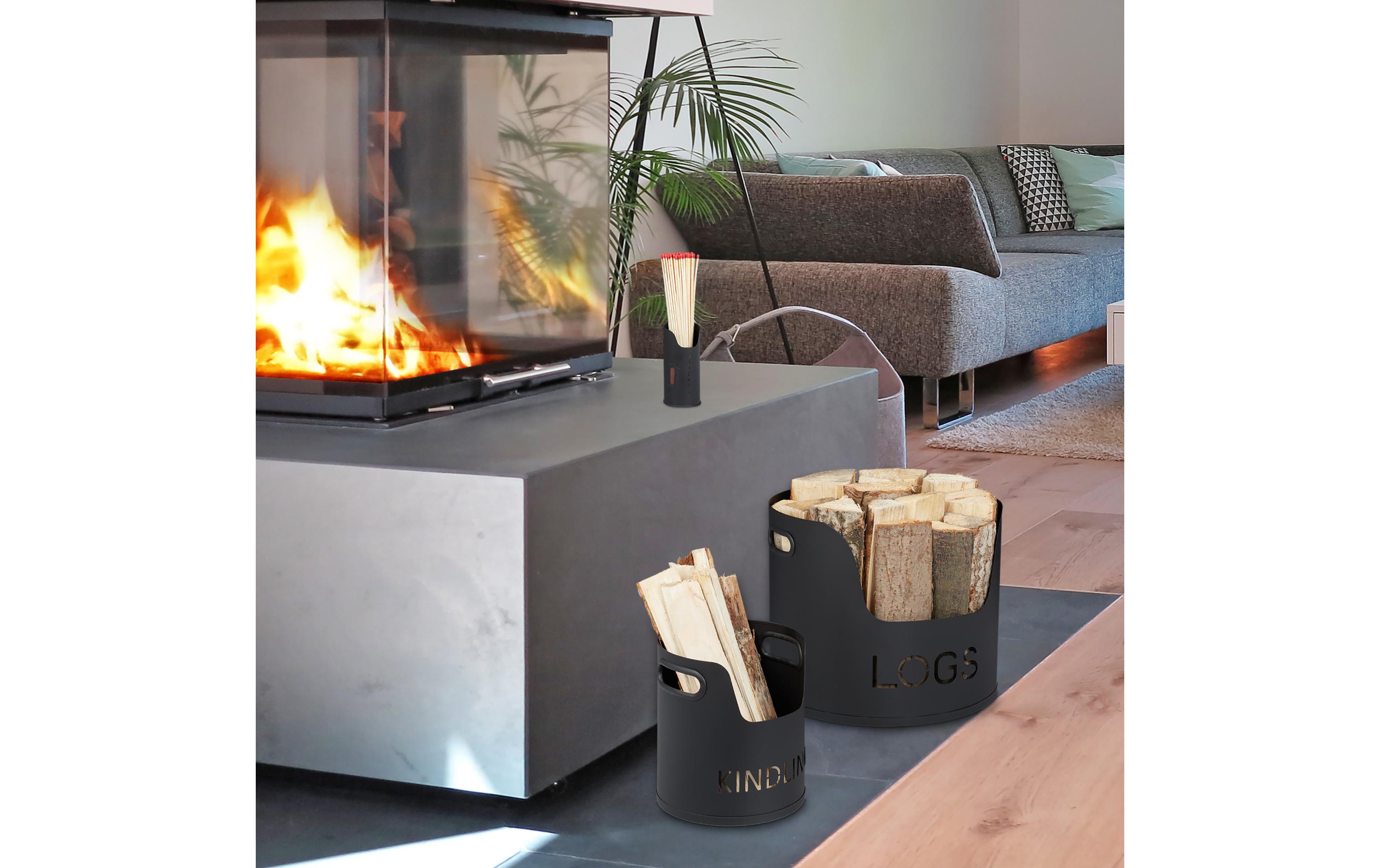 relaxdays Kaminholzkorb